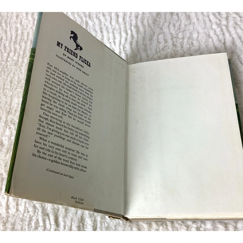 Vintage My Friend Flicka Book by Mary O'Hara 1969 Hardcover Dust Jacket Classic